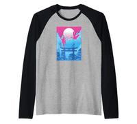 Karatè Vaporwave Taekwondo Aikido Ju-Jutsu Kung Fu Karate Maglia con Maniche Raglan