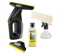 Karcher lavavetri a batteria WV 3 Comfort Precision+ Black, autonomia: 35 min, serbatoio XXL: 200 ml, 2 labbra di aspirazione, flacone spray, gancio per doccia, 500 ml detergente per vetri