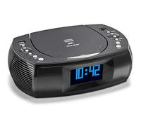 Karcher UR 1309D - Radiosveglia digitale con lettore MP3/CD e DAB plus radio, sveglia con due sveglia regolabili, display dimmerabile, radio orologio, funzione di ricarica USB, radio nera con sveglia