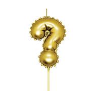 Kardasis Candele numeriche dorate 0-9, 8 cm in forma di palloncino - Candeline per torte di compleanno, bambini & adulti | Decorazione elegante per feste, compleanni e anniversari