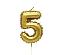 Kardasis Candele numeriche dorate 0-9, 8 cm in forma di palloncino - Candeline per torte di compleanno, bambini & adulti | Decorazione elegante per feste, compleanni e anniversari