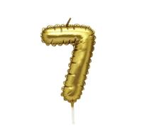 Kardasis Candele numeriche dorate 0-9, 8 cm in forma di palloncino - Candeline per torte di compleanno, bambini & adulti | Decorazione elegante per feste, compleanni e anniversari