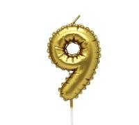 Kardasis Candele numeriche dorate 0-9, 8 cm in forma di palloncino - Candeline per torte di compleanno, bambini & adulti | Decorazione elegante per feste, compleanni e anniversari