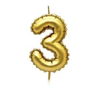 Kardasis Candele numeriche dorate 0-9, 8 cm in forma di palloncino - Candeline per torte di compleanno, bambini & adulti | Decorazione elegante per feste, compleanni e anniversari