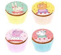 Kardasis Peppa Pig Topper Cupcake Muffin 5,3cm Decorazione Torta 12 Pezzi