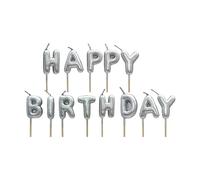 Kardasis Set di candele “Happy Birthday” | 13 candele a lettere in oro & argento | Candeline decorative per torta di compleanno | Decorazioni per bambini & adulti | Candele eleganti per festa