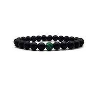 KARDINAL WEIST onice malachite bracciale yin yang, perle di gemma, gioielli in pietra naturale, bracciale di amicizia, braccialetto partner (XXL, elastico)