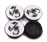 KardoL 4 Pezzi 50mm Coprimozzi Compatibile con per Fiat Abarth 500 Scorpion - Forte e Robusto Coprimozzo Ruota Dell'Auto Accessori,A