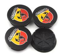 KardoL 4 Pezzi 50mm Coprimozzi Compatibile con per Fiat Abarth Marea Punto 500 - Forte e Robusto Coprimozzo Ruota Dell'Auto Accessori,E