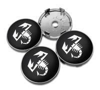 KardoL 4 Pezzi 60mm Coprimozzi Compatibile con per Fiat Abarth 500 Panda Grande Punto 124 - Forte e Robusto Coprimozzo Ruota Dell'Auto Accessori,B