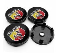 KardoL 4 Pezzi 60mm Coprimozzi Compatibile con per Fiat Abarth 500 Panda Grande Punto 124 - Forte e Robusto Coprimozzo Ruota Dell'Auto Accessori,F