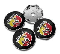 KardoL 4 Pezzi 60mm Coprimozzi Compatibile con per Fiat Abarth 595 500 Abarth 124 Spider - Forte e Robusto Coprimozzo Ruota Dell'Auto Accessori,A