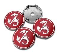 KardoL 4 Pezzi 60mm Coprimozzi Compatibile con per Fiat Abarth 595 500 Abarth 124 Spider - Forte e Robusto Coprimozzo Ruota Dell'Auto Accessori,C