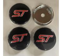 KardoL 4X - 60mm Coprimozzi Compatibile con per Ford ST Focus X 2 3 Kuga Fiesta Mondeo Ecoboost Kuga - Forte e Robusto Coprimozzo Ruota Dell'Auto Accessori,60mm-B