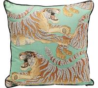 Kare Cuscino di design Tiger Love Mint, multicolore, con imbottitura, cuscino decorativo con chiusura lampo, cuscino per divano, 45 x 45 cm (L/B)