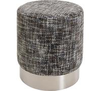Kare Desgin sgabello Berry High, grigio, rotondo, diametro 39cm, per divano, camera da letto, pouf, altezza seduta 47 cm