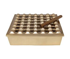 Kare Design - 61676 Posacenere Soho Square Brass, Oro, One Size