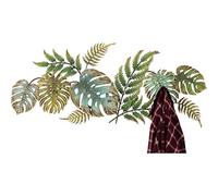Kare Design Jungle Party Colore, Verde, 5 Ganci Appendiabiti In Stile Giungla, 43X107X5Cm , Acciaio
