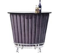 Kare Design Bar After Work Chrome, Stravagante Tavolo da Bar, bancone da Bar con Molto Spazio, in Velluto, Bar con portabottiglie, Viola, Taglia Unica