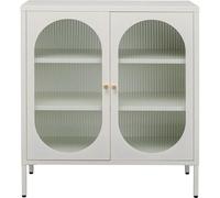 Kare Design Cassettiera Naxos, bianca, con 2 ante in vetro, camera da letto, 90 x 80 x 35 cm (altezza x larghezza x profondità)