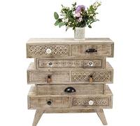 Kare Design commò Puro Butterfly, beige, legno naturale, legno massello, stile shabby, stile vintage, intagli fatti a mano, 60x65x30 cm (A/L/P)