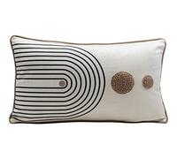 Kare Design cuscino decorativo, beige, 50x30 cm, con zip, sfoderabile, similvelluto, design astratto