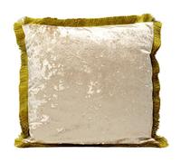 Kare Design cuscino decorativo Canne, beige, velluto con frange, stile classico, decorazione morbida divano, letto, poltrona, 45 x 45 cm