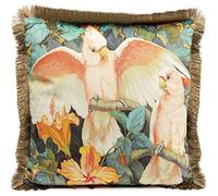Kare Design cuscino decorativo Parrots, 45x45cm, multicolore, motivo pappagallo, con cerniera, cuscino da divano/letto/sedia, stile esotico/giungla