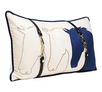 Kare Design Cuscino Horsefaces, bianco, 30x50cm, profilo di tre cavalli | accessori realistici, colori naturali, amanti animali, stile elegante tradizionale, idea regalo