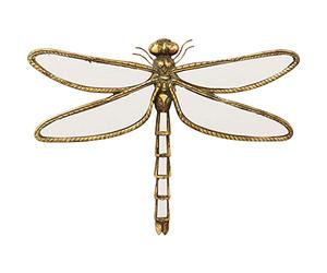 Kare Design Decorazione Da Parete Dragonfly Mirror, Oro/A Specchio, 35Cm, Libellula, Riflessi Di Luce