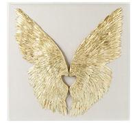 Kare Design - Decorazione da Parete Wings, Oro/Bianco, 120 x 120 cm