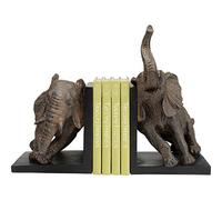 Kare Design fermalibri Elephatns 25 (Set da 2), marrone, motivo animali, elefanti, accessorio libreria, decorazione ordine sala, studio, cameretta, 25 cm