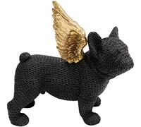 Kare Design figura decorativa Angel Puppy, nero/oro, motivo cane, french bulldog angioletto, accessorio casa per salotto, camera, studio, 25 cm