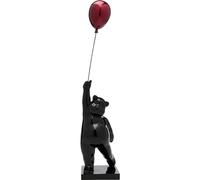 KARE Design figura decorativa Balloon Bear, nero/rosso, orsacchiotto con palloncino, decorazione XL, per festa, stanza bambini, 74 cm, Orso