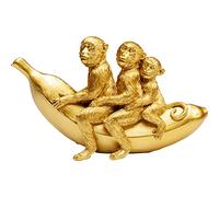 Kare Design figura decorativa Banana Ride, oro, motivo animale, scimmia, accessorio casa, scaffale, tavolo, stile giungla, 12 cm