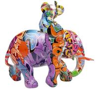 KARE Design figura decorativa Dumbo Uno Graffiti, multicolore, decorazione animali, stile pop art, decorazione divertente giovane, soggiorno, scrivania, idea regalo, 27 cm