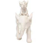 KARE Design figura decorativa Elefant Dumbo Uno, greige, scultura motivo animale elefante, scaffale, console, per sala, stanzetta bambini, 18 cm