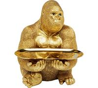 Kare Statuetta di design Gorilla Butler, oro, ripiano, decorazione, articolo da regalo, accessori, 37 x 28,5 x 32 cm (A x L x P)