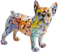 KARE Grafitti - Statuetta decorativa a forma di cane Grafitti, colorata, accessorio, fatto a mano, altezza 24 cm, larghezza 12 cm, profondità 22 cm