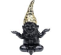 Kare Figura decorativa di design nano meditazione, nero oro, nano da giardino, accessorio fatto a mano, altezza articolo 19 cm, 15 x 10 x 19 cm