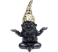Kare Figura decorativa di design nano meditazione, nero oro, nano da giardino, accessorio fatto a mano, altezza articolo 19 cm, 15 x 10 x 19 cm