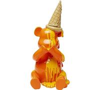 Kare Statuetta decorativa di design, orsetto di gelato seduto, orsetto arancione, in poliresina, dipinta a mano, 37 x 18 x 17 cm (altezza x larghezza x profondità)