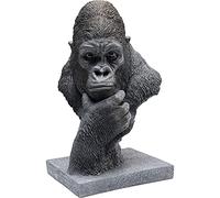KARE Design Figura Decorativa Thinking Gorilla Head, Nero, Busto Gorilla Riflettente, Stile Giungla, Esotico, Pop Art, Portacappelli, Cuffie, Pezzo Unico, 50X30X26Cm (A/L/P)