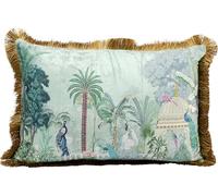 Kare Design Jungel Temple, cuscino decorativo, 40 x 60 cm, con frange, giungla, cuscino decorativo, cuscino per divano con cerniera, per soggiorno