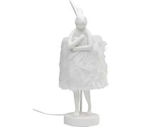 Kare Design lampada da tavolo Animal Rabbit Fur, argento/pelliccia artificiale, 50 cm motivo coniglio, stile pop art, per decorazione, scrivania, luce indiretta, plafone di lino, lampadina non inclusa