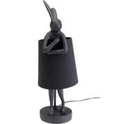 Kare Design lampada da tavolo Animal Rabbit, nero opaco, 50 cm motivo coniglio, stile pop art, per decorazione, comodino, scrivania, luce indiretta, plafone di lino, lampadina non inclusa