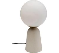 Kare Design lampada da tavolo Bollie, grigio/bianco, sfera, 33 cm, stile scandinavo, zoccolo in cemento, plafone di vetro satinato, per comodino, decorazione, scrivania, lampadina non inclusa