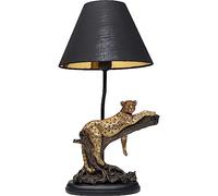 Kare Design lampada da tavolo Relax Leopard, nero/oro, 50 cm | abat jour motivo leopardo, punto luce calda, per comodino, stile wild giungla animal, lampadina non inclusa