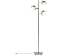 Kare Design Lampada da terra Calotta, argento, 51 cm altezza, 3 plafoni regolabili, sagoma slanciata, luce indiretta, per lettura, scrivania, soggiorno, stile minimalista