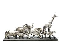 Kare Design oggetto decorativo Animal Journey, argento e nero, 71cm, viaggio degli animali, stile esotico, decorazione casa versatile